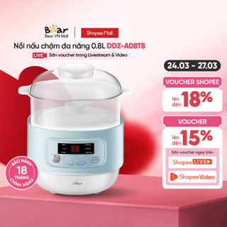 Nồi nấu chậm đa năng 0.8L Bear DDZ-A08T8 - Hàng chính hàng