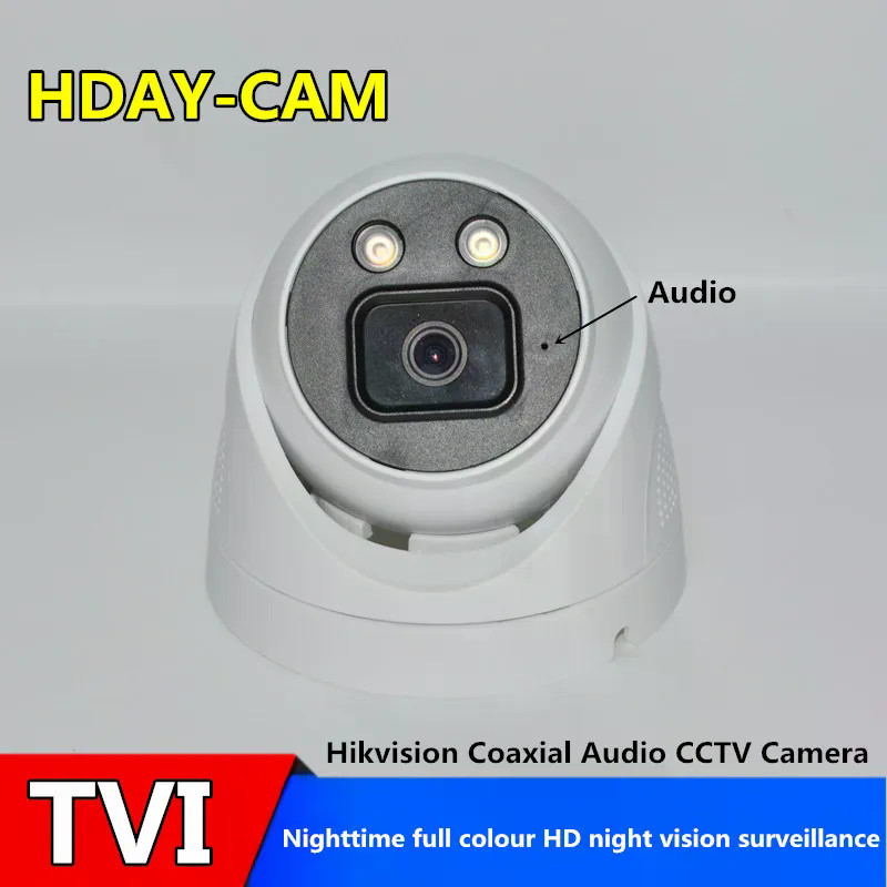 4K TVI 8MP Analog HD Camera Giám Sát Màu Đêm Hikvision Âm Thanh Đồng Trục Camera Quan Sát An Ninh Tr