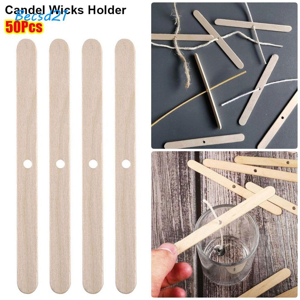 BECS 50 Cái Dụng cụ làm Candel, Giá đỡ bấc Candel DIY bằng gỗ, Thiết bị định tâm 114mm Thủ công thủ 