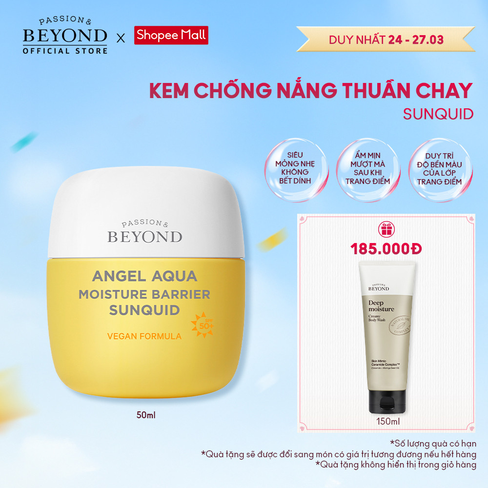 [Beyond Official] Kem chống nắng thuần chay Beyond Angel Aqua Moisture Barrier Sunquid SPF50+/PA++++