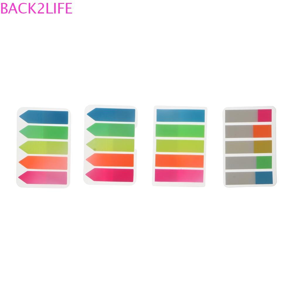 BACK2LIFE Huỳnh Quang Memo Pad 100 Tờ Memo Flags Memo Sticker Giấy Màu Memo Pad