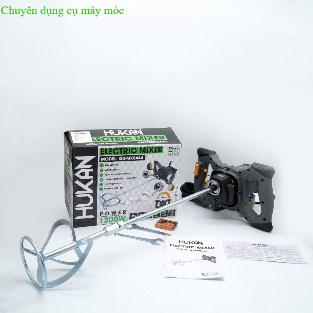 Máy đánh bột, khuấy sơn, HUKAN G2-MKS444, Công suất 1200w, 6 tốc độ SHOP DỤNG CU