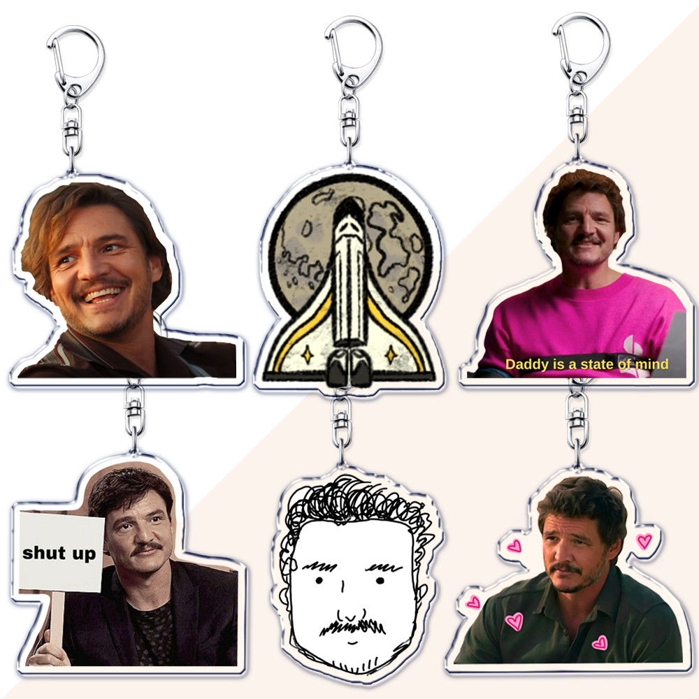 Popular TV Show Keychains for Accessories Bag Pedro Pascal Tlou Keyrings Jewelry Fans Friends Gaming