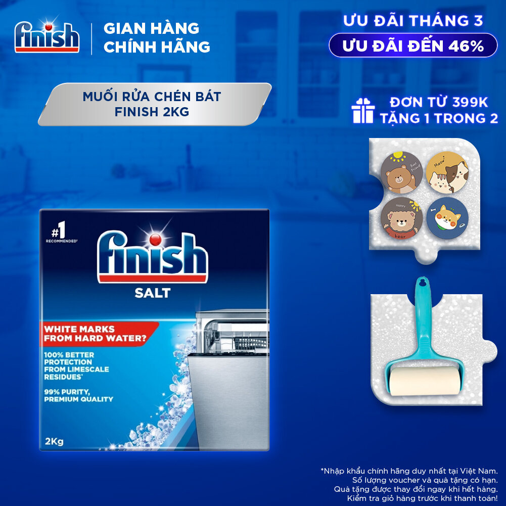 Muối Rửa Chén Bát Finish Salt - Bịch 2kg