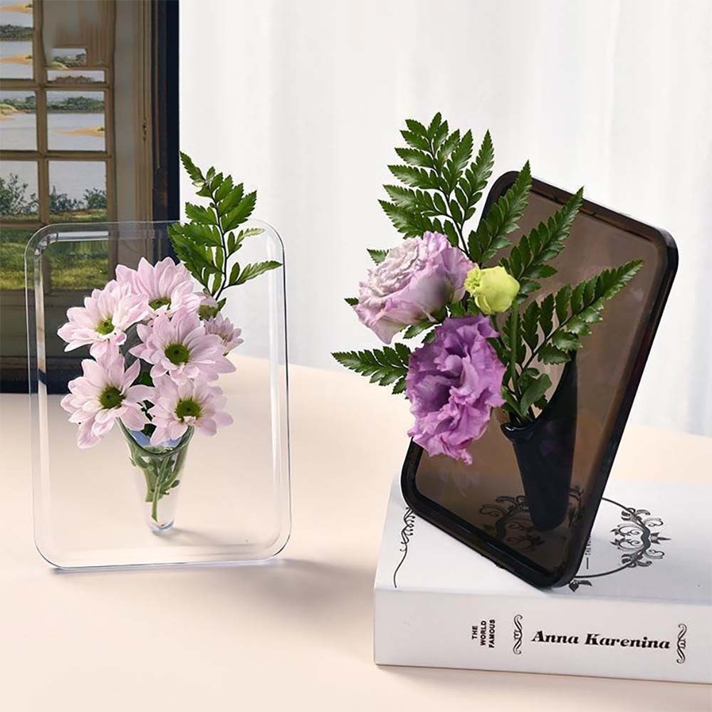 Acrylic Photo Frame Vase Creative Flower Arrangement  Art Decorating Flowers Dried Flowers