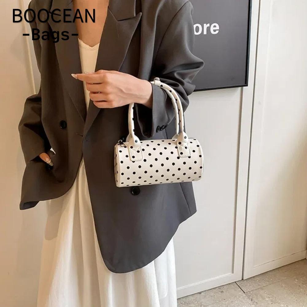 Túi đeo vai BOOCEAN, Túi Tote chấm bi bằng da PU, Túi xách hình thùng Túi xách nữ