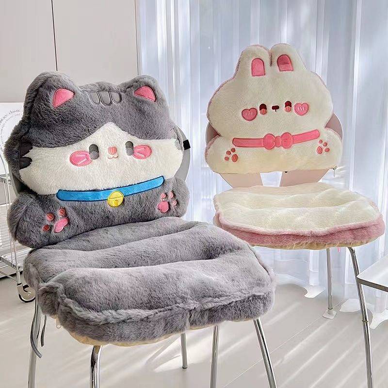 Cushion Seat Cushion Office Thickened Long-Sitting Cushion Backrest Integrated Student Winter Seat C