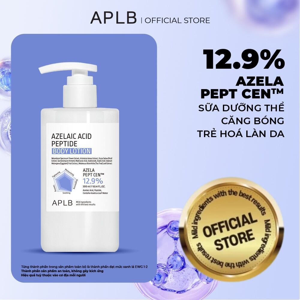 Sữa Dưỡng Thể APLB Azelaic Acid Peptide 300ml | Giảm Mụn Lưng – Mịn Da – Dưỡng Ẩm  — APLB Azelaic Ac