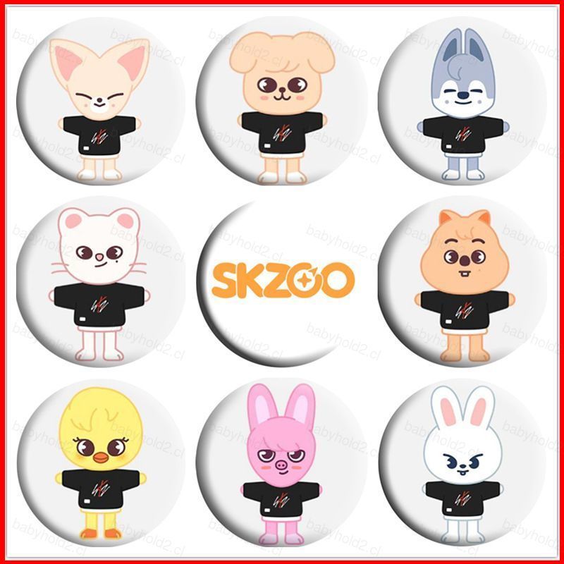 BH2 skzoo Stray Kids Huy hiệu hoạt hình trâm cài tròn thiếc HB2