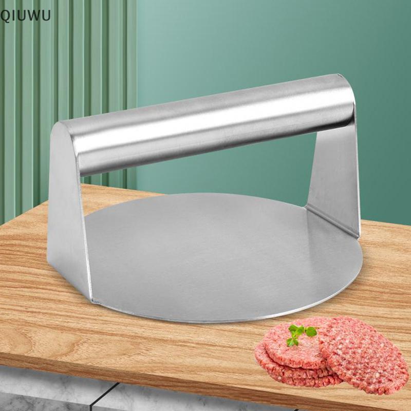 QIUWU Thép không gỉ Smash Burger Press Hamburger Patties Meat Masher Khuôn ép thịt tròn cho các loại