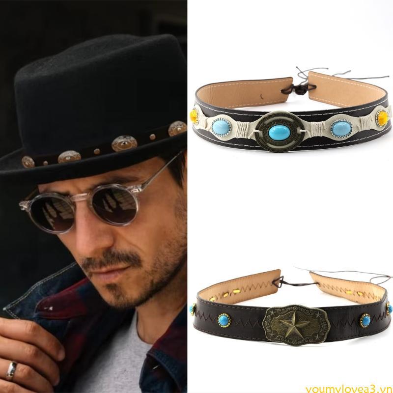 Yml1 Bohemian Hat Band Western Cowboy Cowgirl Hat Band Panama Accesories Nam Nữ