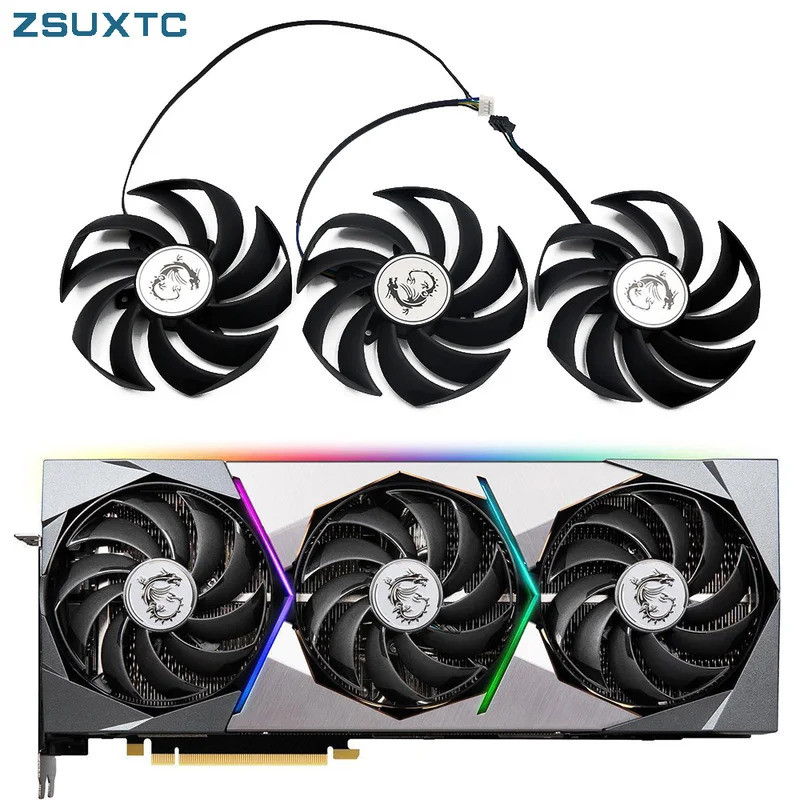 Quạt Card Video HL 95MM PLD10010S12HH 3080Ti Cho MSI GeForce RTX 3070 3080 3090 3070 Ti SUPRIM X Kéo