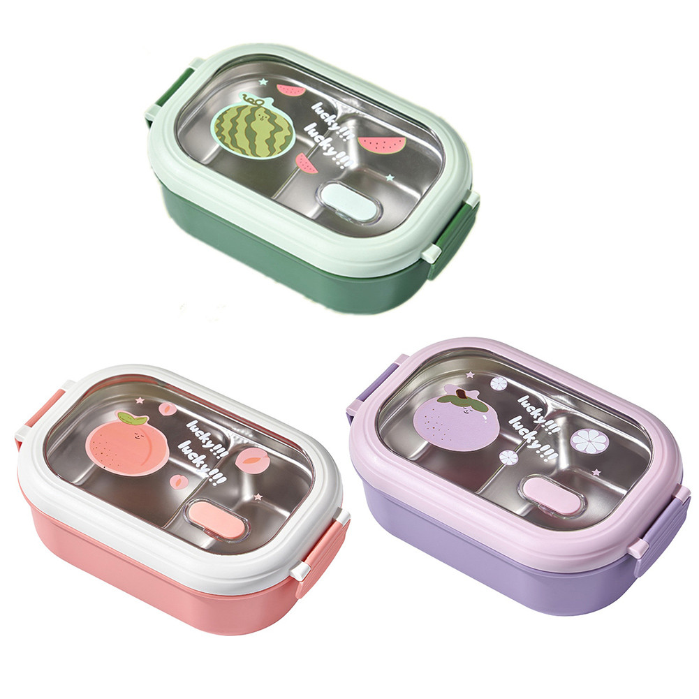 <cosyh>Insulated Lunch Box Stainless Steel Divided Portable for Commuting School Office