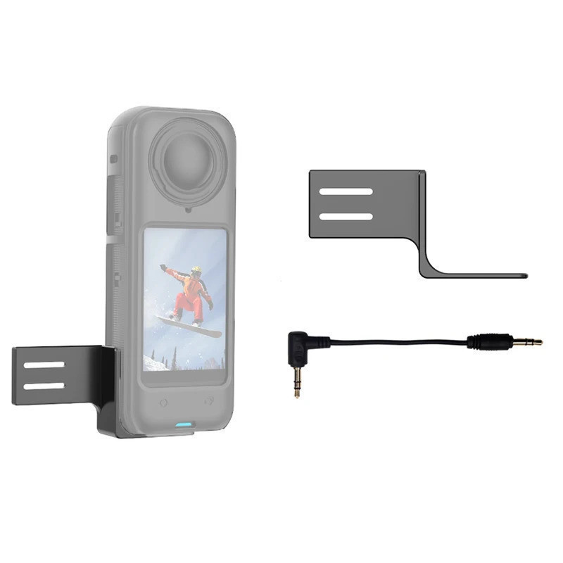 Giá đỡ mở rộng micrô Bộ chuyển đổi Mic Gắn nhôm Giá đỡ Mic ngoài cho Insta360 X4 X3 X2 Phụ kiện mở r