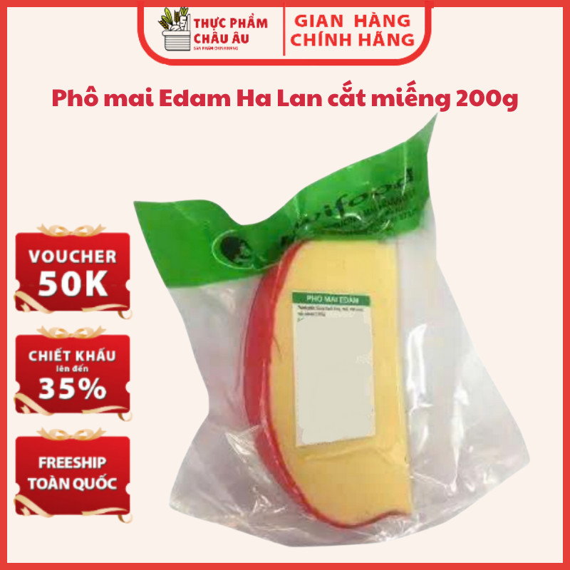 Phô Mai Edam Hà Lan Cắt Miếng 200g Sẵn sàng sử dụng, tiết kiệm thời gian chế biến