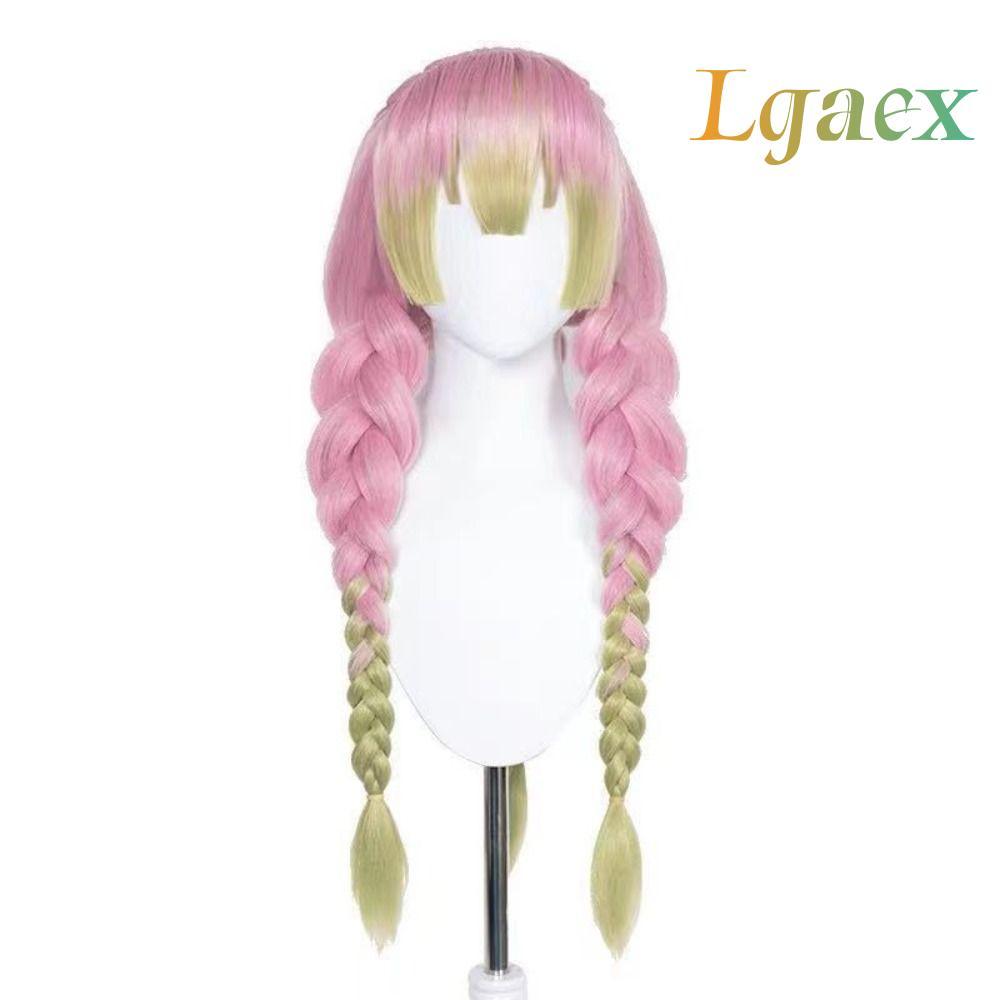 LGAEX Tóc giả cosplay Mitsuri Kanroji - Hồng xanh cho Halloween