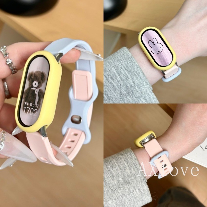Ốp Lưng Silicon + Dây Đeo Cho Xiaomi Mi Band 10 9 Phiên Bản Gốm Có Thể Thay Thế Vòng Tay Cho Xiaomi 