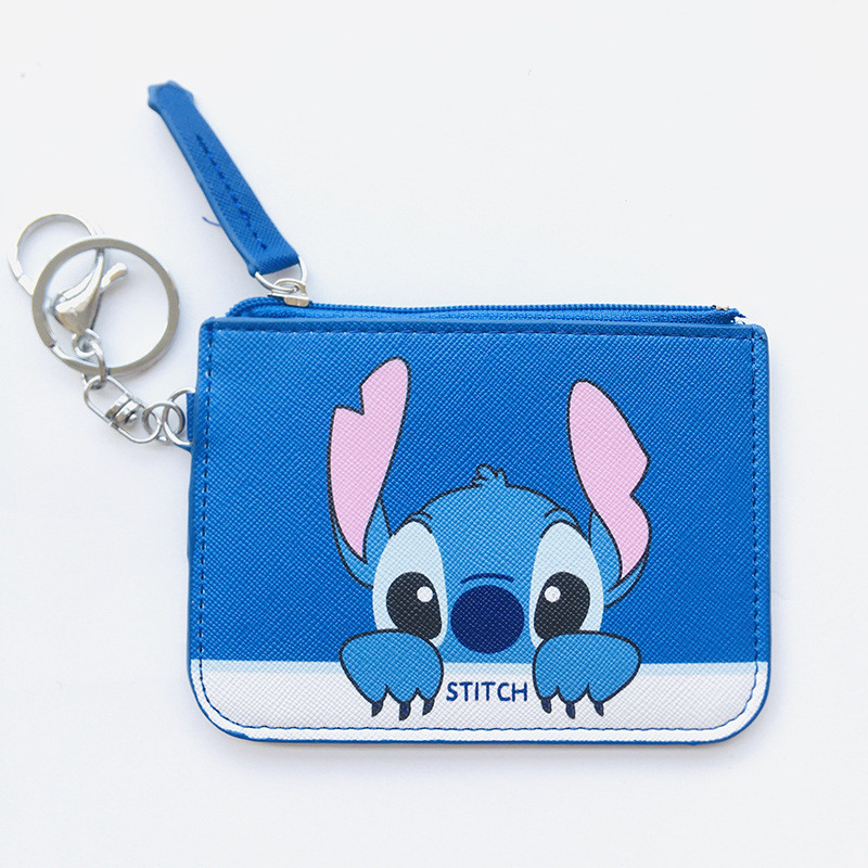 Disney Lilo & Stitch Ezlink Thẻ Pass Chủ Ví Đựng Tiền Xu Vòng Chìa Khóa Da PU Chống Thấm Nước Túi Đự