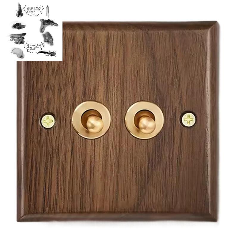 Bảng điều khiển chuyển đổi tường phong cách cổ điển trong óc chó Hoàn thiện 1-4 Gang 2 chiều Gỗ nguy