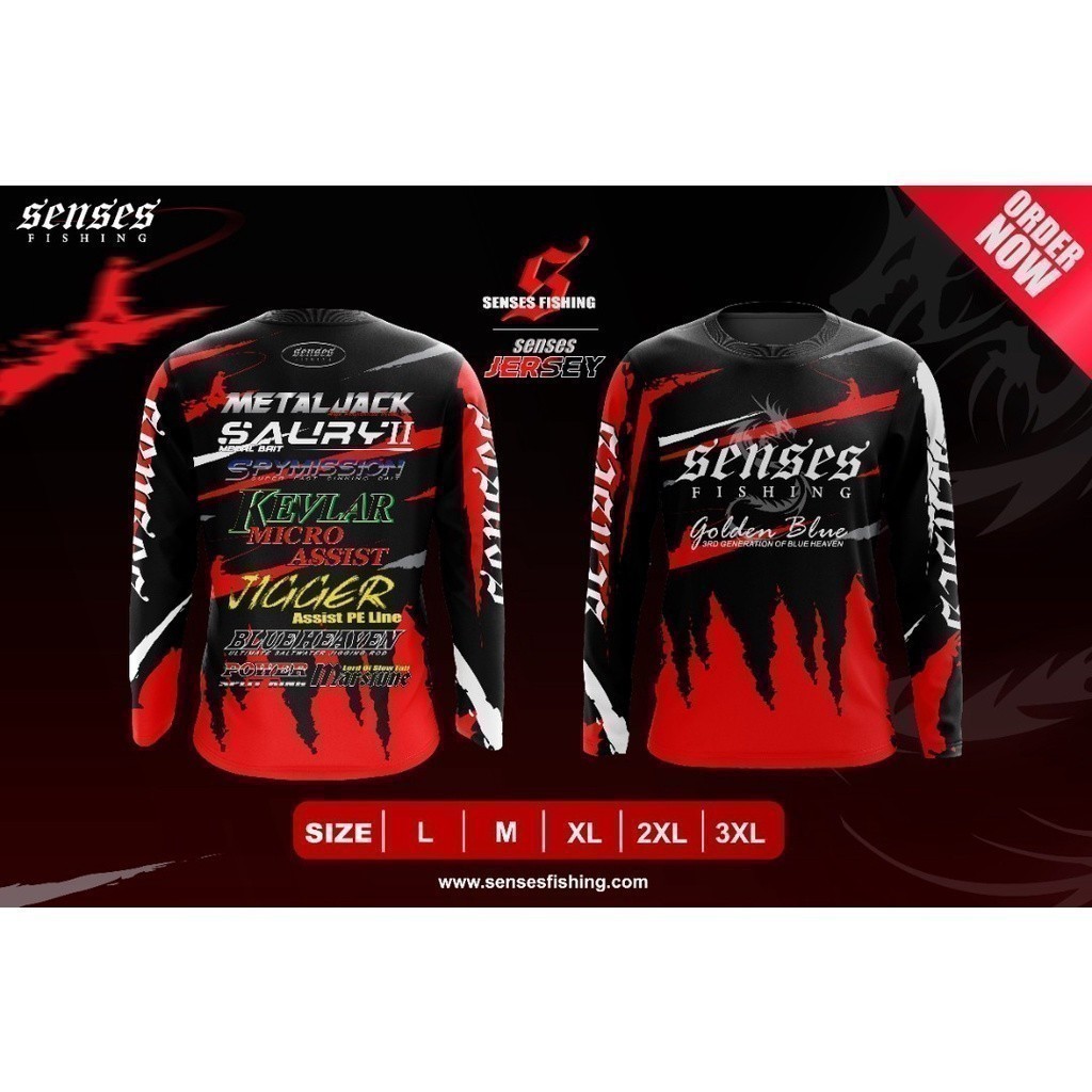 Senses fashion 2026 Fishing Jersey Áo thun dài tay / Microfiber Jersi / Jersey Thăng hoa / Áo thun J