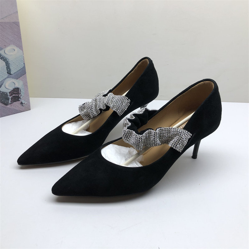 giày cao gót 9 phân cao gót 5 phân Giày cao gót nữ da thật cỡ 34 35