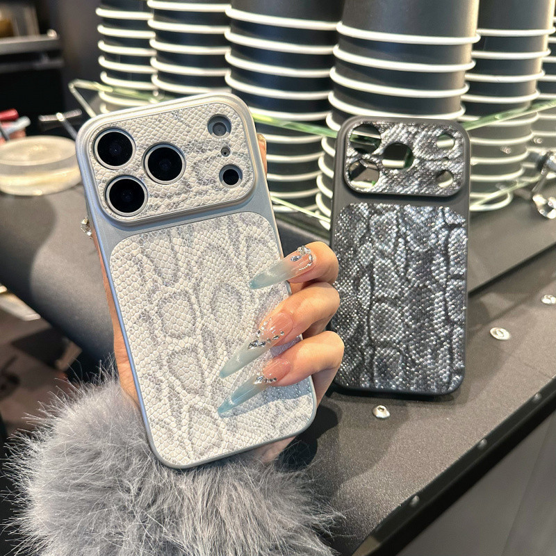 Ốp lưng cứng họa tiết rắn cửa sổ lớn cho iPhone 13 14 15 16 17 Pro Max Vỏ bảo vệ chống rơi đơn giản 