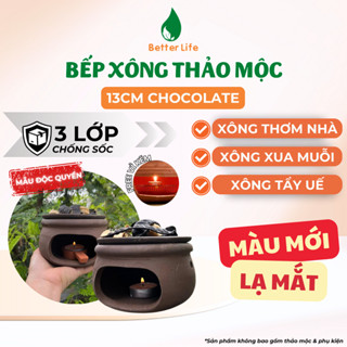 Bếp đất nung xông thảo mộc, đốt bồ kết 13cm màu  lạ mắt giúp thanh tẩy nhà cửa, xua đuổi côn trùng