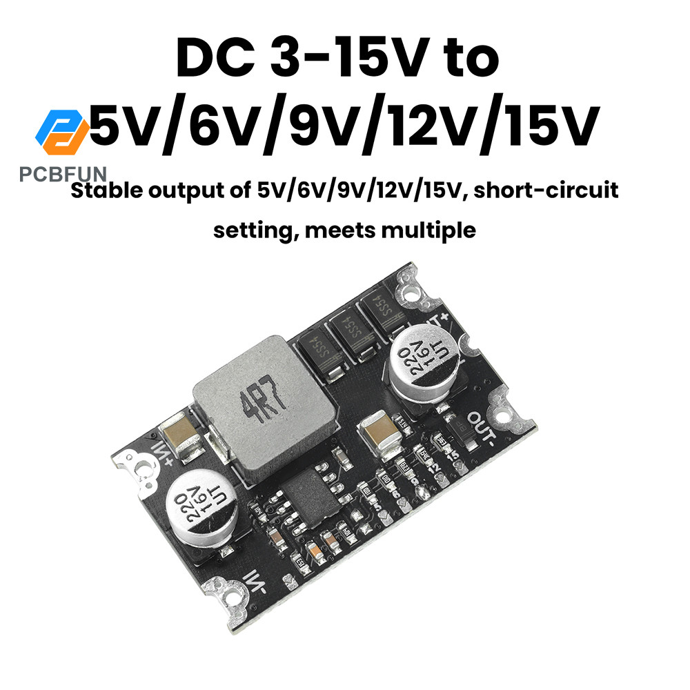 Pcbfun 1 / 3 / 5 chiếc Mô-đun tăng tốc DC công suất cao 6A DC 3-15V đến 5V / 6V / 9V / 12V / 15V Bảo