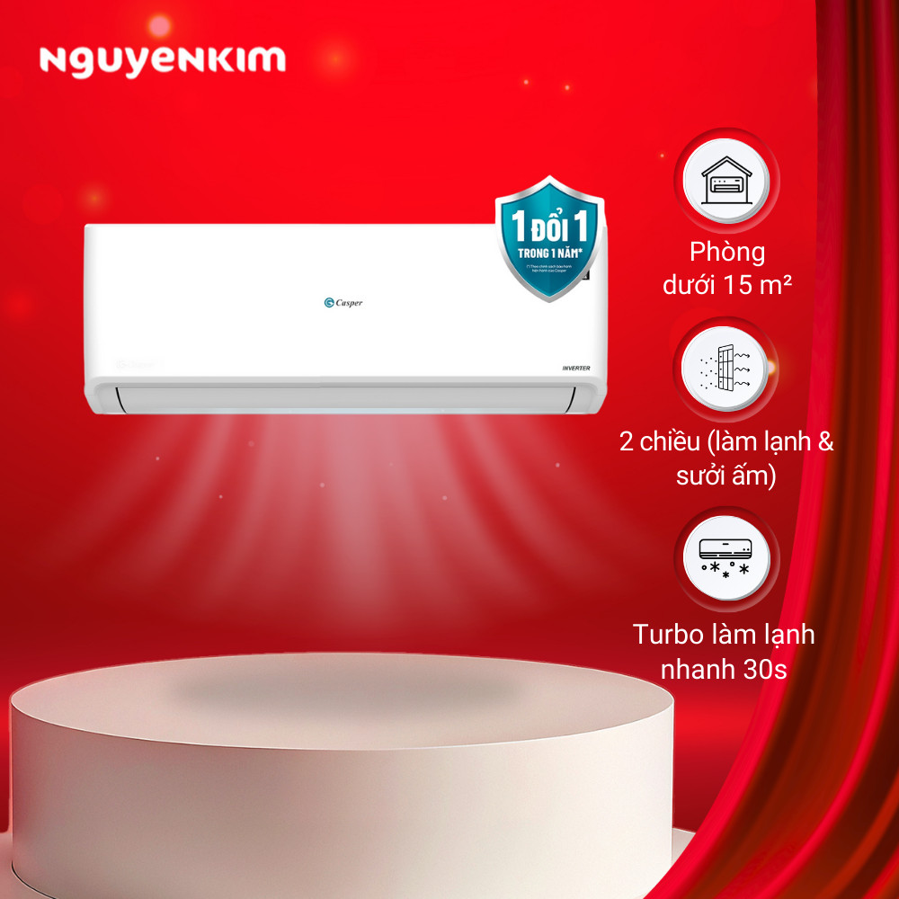 [Lắp đặt 0đ] Máy lạnh/Điều hòa Casper Inverter 2 chiều 1 HP GH-09IS33
