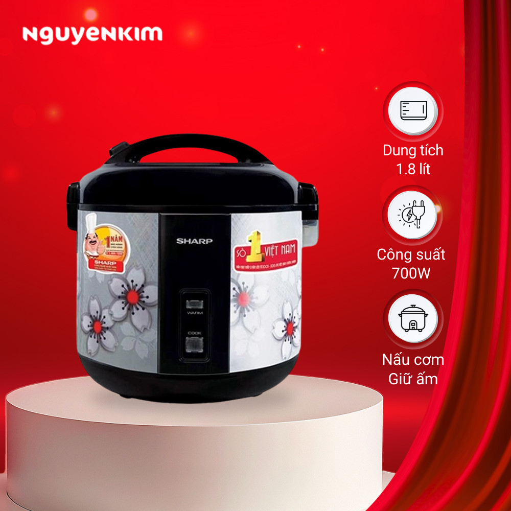 Nồi cơm điện Sharp 1.8 lít KS-NR181STV