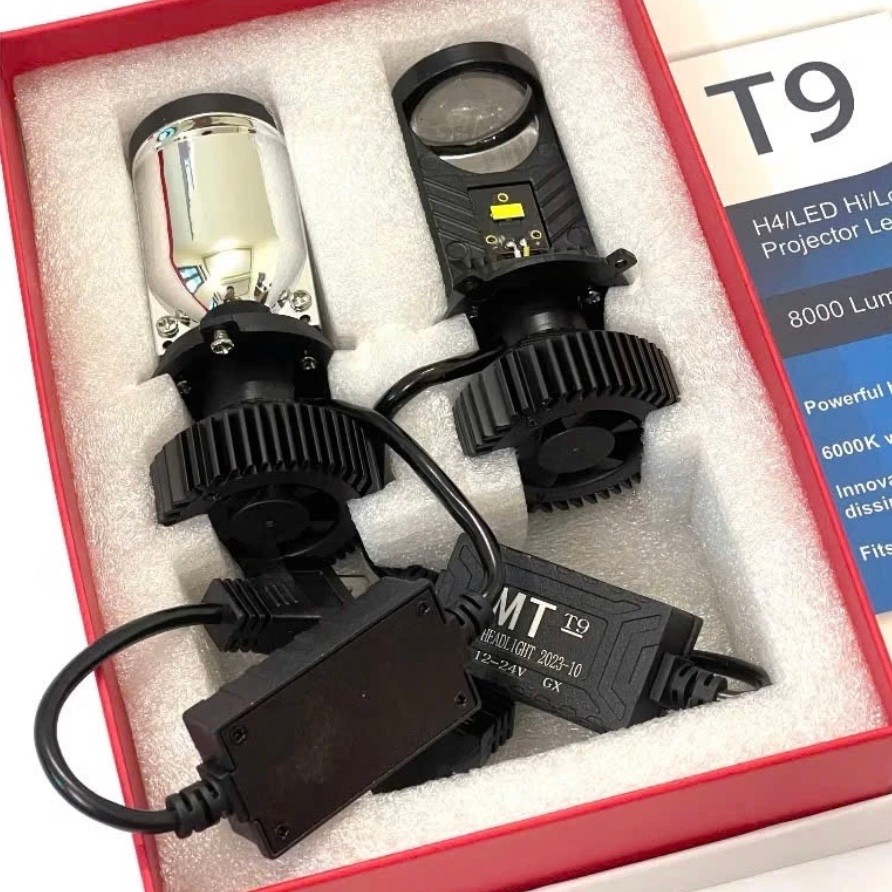 Đèn Pha Led Bi Cầu T9 Pro mQ - LED H4 Cho Xe Máy R02 - 40W Tụ Nhôm Sáng Mạnh Chống Nước BL77