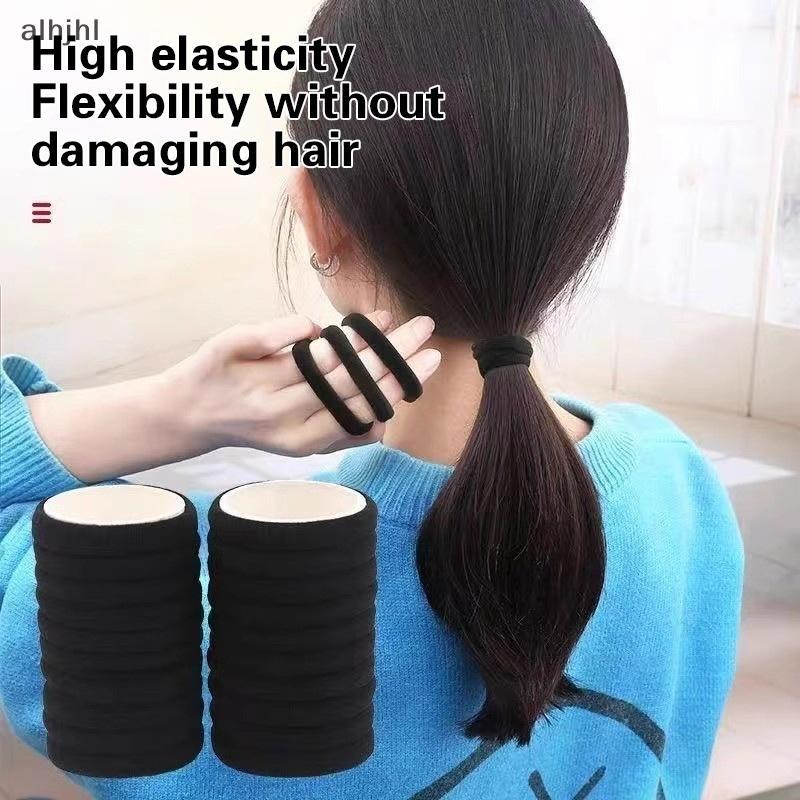 Al 100 chiếc dây buộc tóc màu đen dây cao su co giãn cao Dây Buộc Tóc dây buộc tóc đuôi ngựa Phụ kiệ