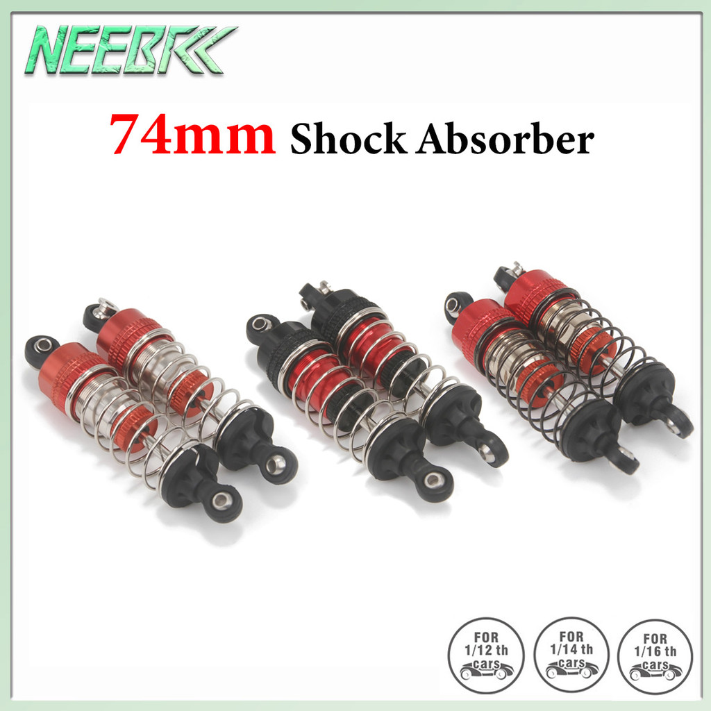 Giảm xóc dầu kim loại 74mm cho xe RC 1 / 12 1 / 14 1 / 16 Wltoys 144001 144010 124017 MN128 SCY16101