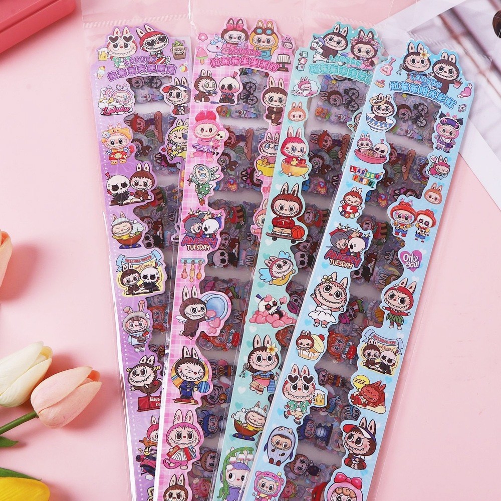 [Nhãn dán sổ tay] Nhãn dán Labubupu PET 100 tờ Nhãn dán hoạt hình có giá trị cao Nhãn dán Sanrio Kap