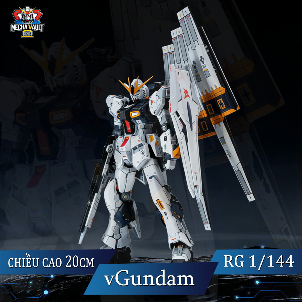 RG 1/144 RX-93 Nu Gundam (vGundam) Bộ mô hình Changlong 5502 | Full Armor kèm Phễu đôi & Đề can trượ