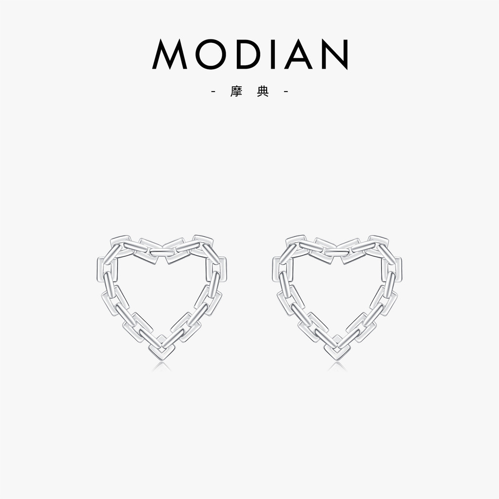 S925Sterling Silver Personalized Geometric Chain Earrings Women's Love Earrings