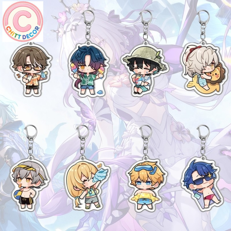 Game Honkai Star Rail Summer Cute Keychain for Accessories Bag Blade Hsr Kafka Dan Heng Pendant Key 