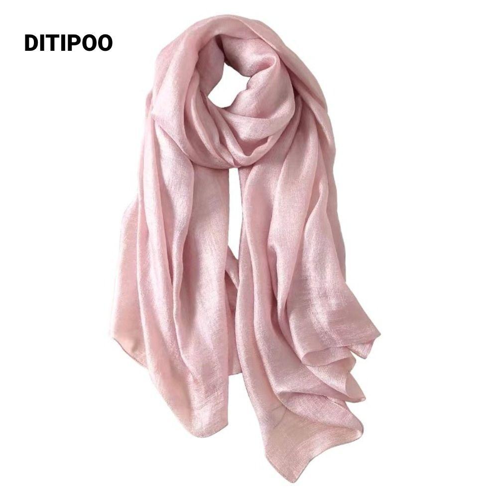 Khăn quàng cổ nữ DITIPOO, Khăn choàng chống nắng nữ quấn đầu, Khăn choàng thời trang Foulard Màu tinh khiết Plus Size Hijab