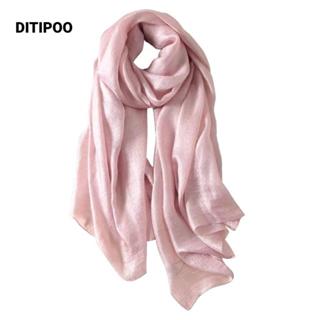 Khăn quàng cổ nữ DITIPOO, Khăn choàng chống nắng nữ quấn đầu, Khăn choàng thời trang Foulard Màu tinh khiết Plus Size Hijab