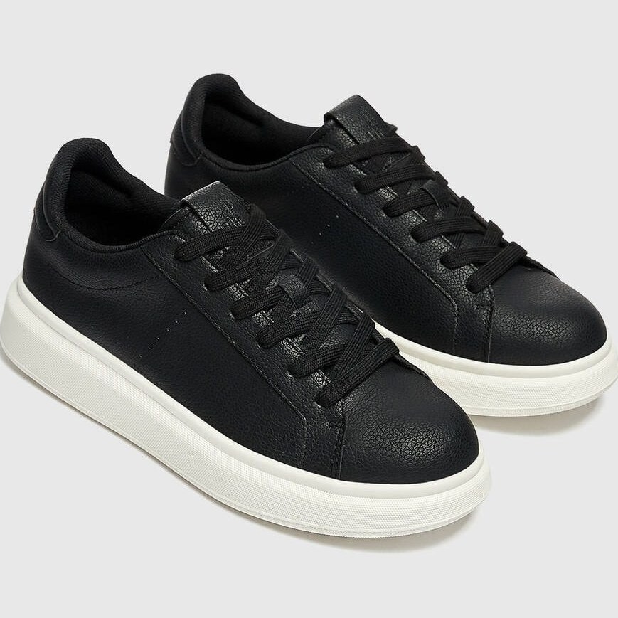 Giày thể thao sneaker Pull&Bear chính hãng Chunky Black White - Đen trắng đế cao