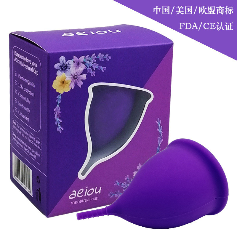 AEIOU Cốc kinh nguyệt bằng silicon cấp Y tế Phụ nữ chăm sóc kinh nguyệt Cốc kinh nguyệt Cốc mặt trăn