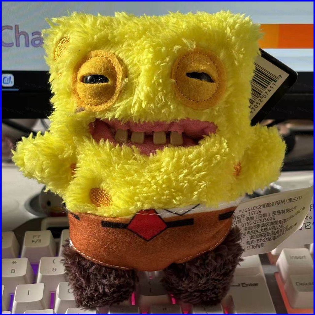 SS Fuggler Plushie Xấu xí Dễ Thương SpongeBob Thỏ Hồng Sang Trọng Túi Charm