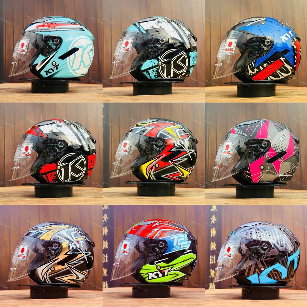 Nón Bảo Hiểm KYT 3/4 HellCat 1 Kính Chính Hãng.