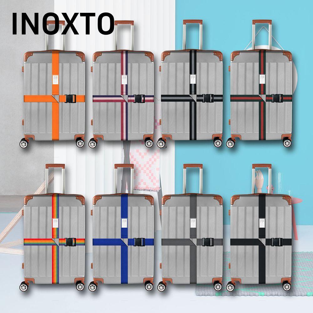 INOXTO Hành Lý Khóa Dây Đeo Có Thể Điều Chỉnh Dây Đeo Chữ Thập Tên Nhãn Dán Du Lịch Vali Phụ Kiện