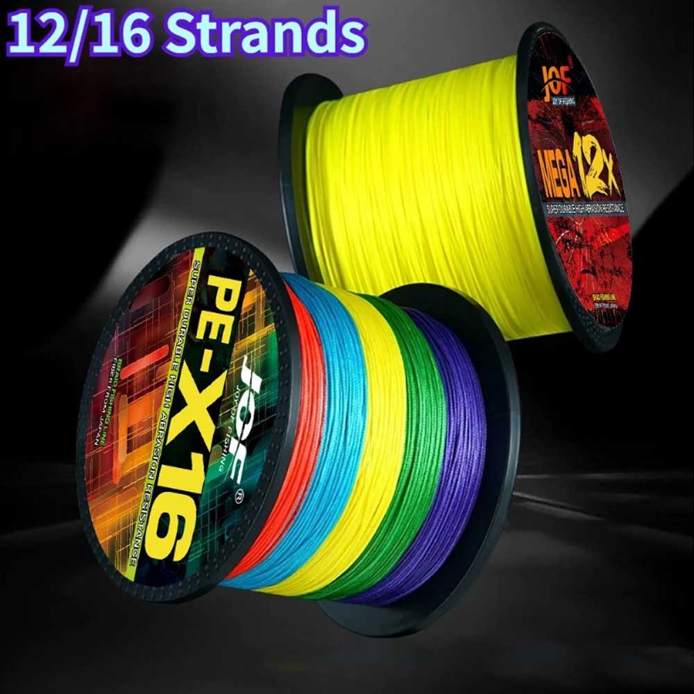 Jof Carp Fishing Line 100/300m - 16-strand Multifilament PE, 25-200lb, Super Strong và Mượt mà