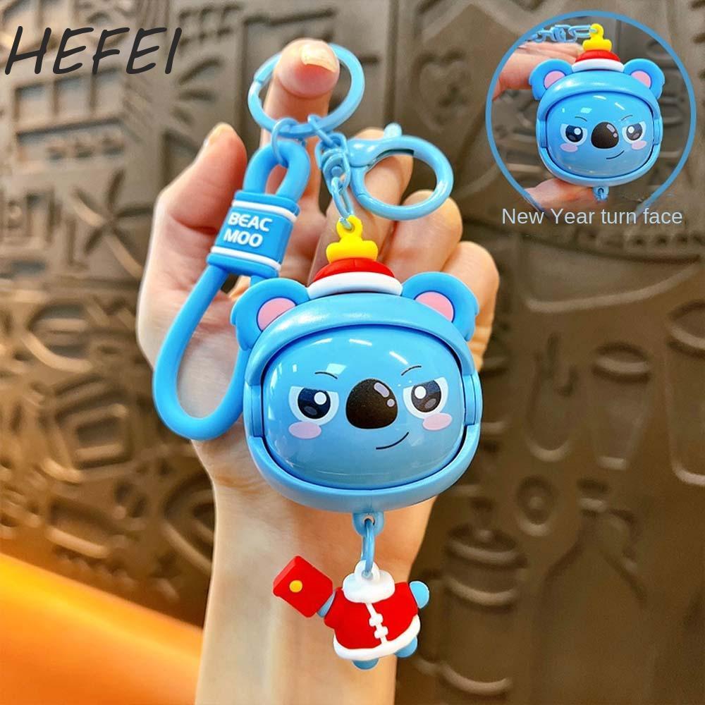 HEFEI Búp bê thay đổi khuôn mặt rắn HEFEI, có móc khóa hoạt hình Koala Snake Cartoon Koala Face Make