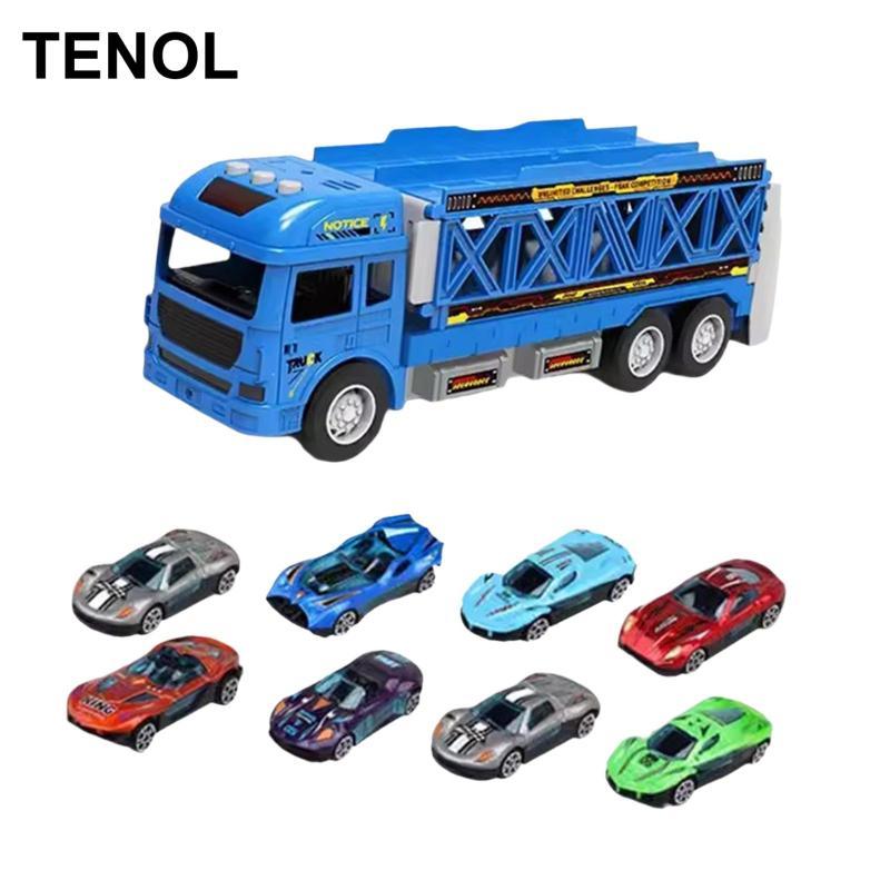 Đồ chơi xe tải vận chuyển, lưu trữ ô tô và xe tải đồ chơi vận chuyển với 6 xe đua