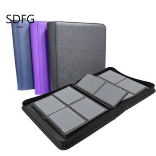 SDFG Toploader Binder, PU 4 Pocket Toploader Album, Thư mục thẻ chơi Game 112 Toploaders Dung lượng lớn Thẻ chống nước Colletction Album Thẻ trò chơi