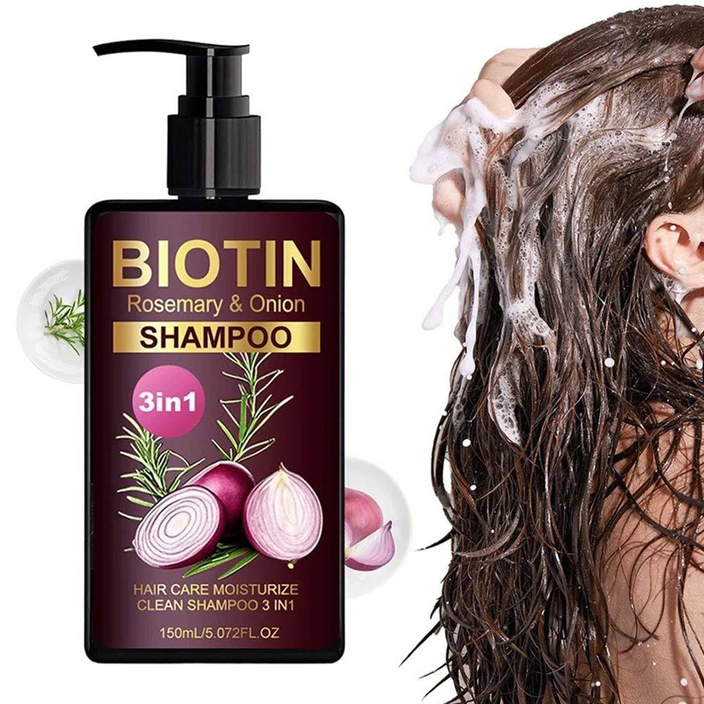 Biotin Rosemary Onion 3-in-1 Shampoo - Stimulates Hair Growth Onion Biotin