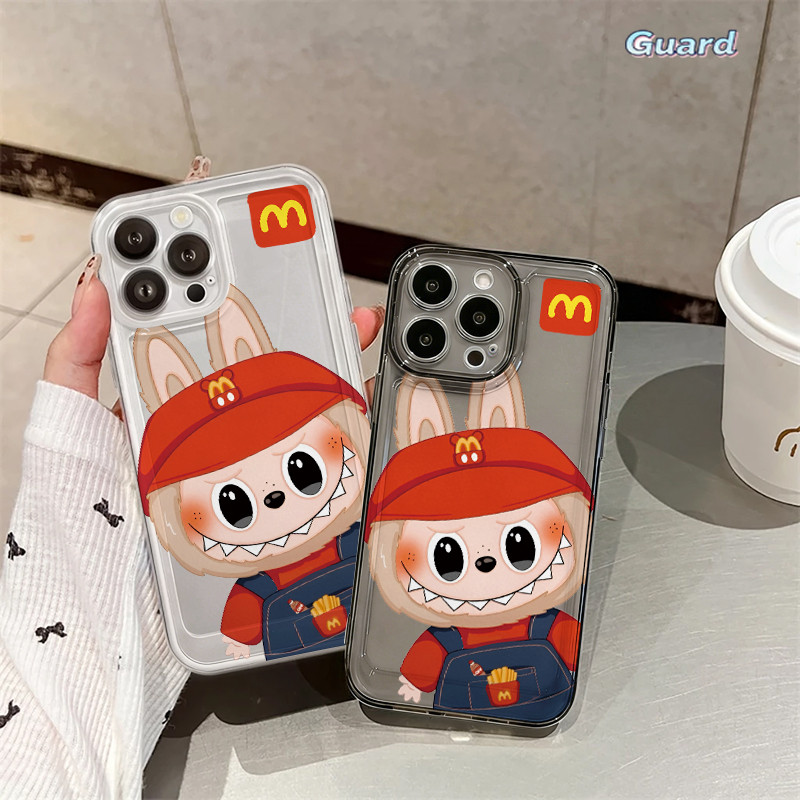 Ốp Lưng Labubu của McDonald'siPhone 11 12 13 14 15 16 Pro X XR XS Max 7Plus 8Plus trong suốtbạch Suố